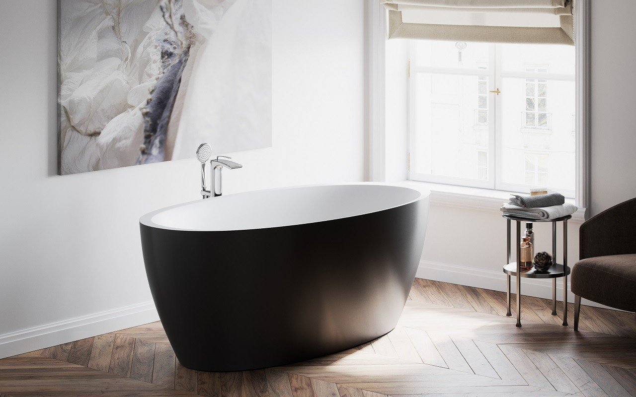 Aquatica Sensuality Blck-Wht™ Freestanding Solid Surface Bathtub picture № 0